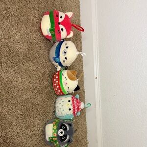 5pc Squishmallows Plush Christmas Ornament Collection